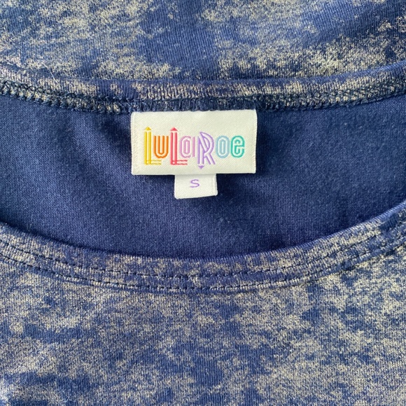 Metallic Lularoe Elegant Collection Irma Tunic Small Blue Metallic - Picture 3 of 6